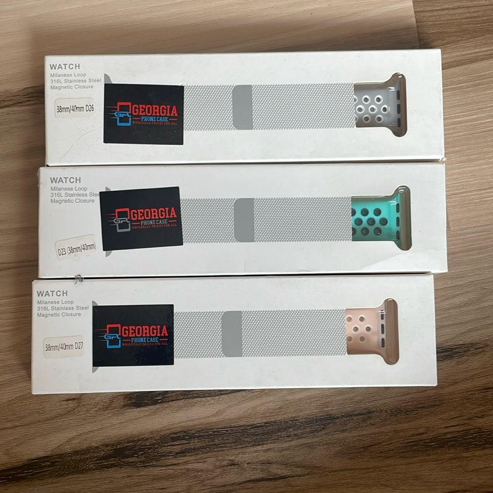 Apple Watch bands, three pack, size 38mm/ 40mm
